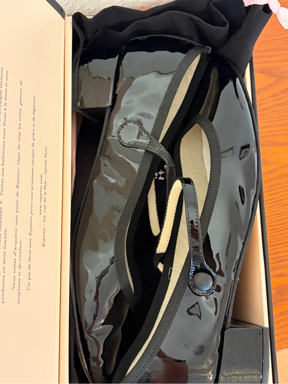 Repetto Paris size 40/9 Black Patent Mary Jane Block Heel Shoes - Picture 2 of 12